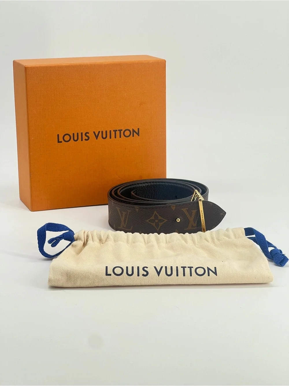 Louis Vuitton Flowergram Reversible Belt in Brown Canvas and Leather